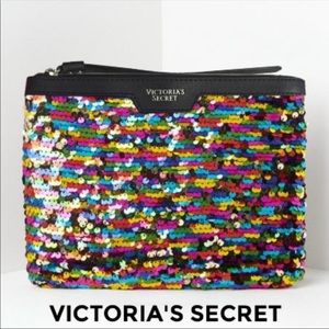 Victoria’s Secret Rainbow Sequin cosmetic bag